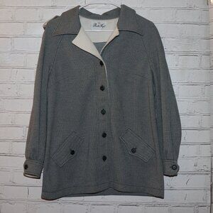 🖤 Butte Knit Checkered Button‑Down Jacket · Approx. Size S/M